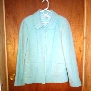 Women's Size XL Pendleton 100% Merino Wool Aqua Jacket Blazer